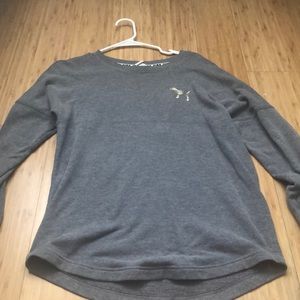 Grey, silver ombré to gold crew neck sweatshirt